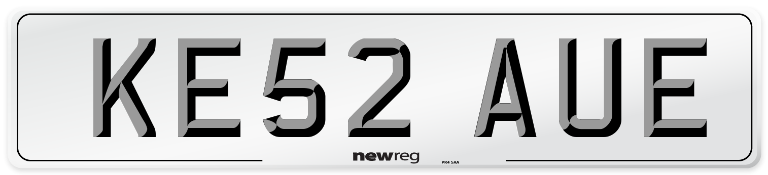 KE52 AUE Number Plate from New Reg